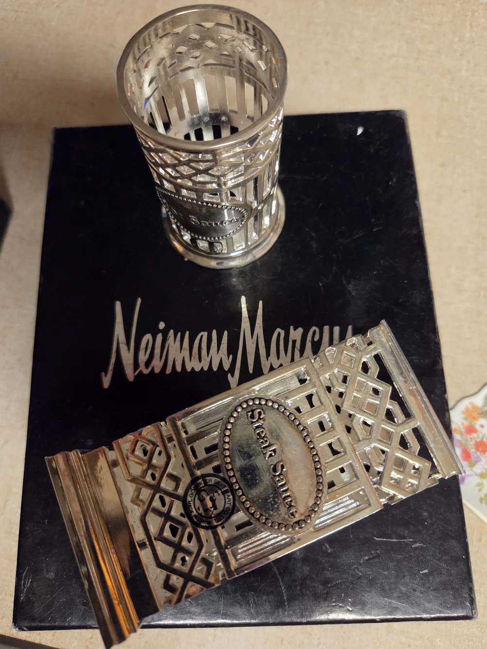 Godinger Silver-Plated Lattice Condiment Holders - Silver
